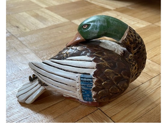 Carved Wood Mallard Duck