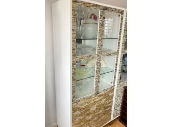 Custom Built Gold Tiled Adjustable Mirrored Cabinet