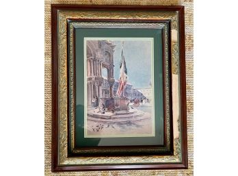 Original Watercolor Painting With Ornate Frame, Signed