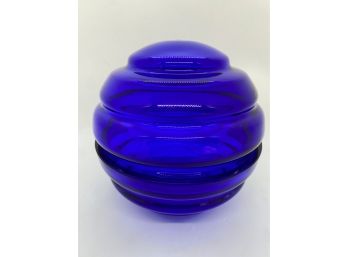 Blue Crystal Honeycomb Covered Bowl