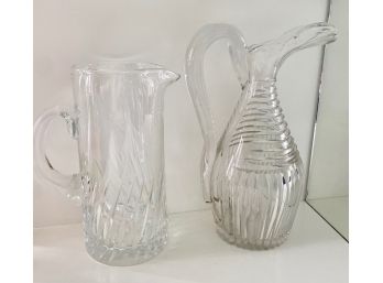 2 Crystal Pitchers