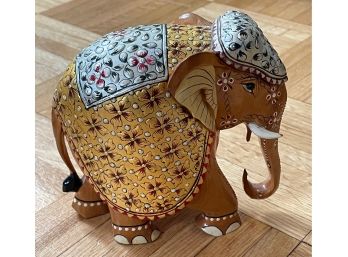 Painted Wood Indian Elephant