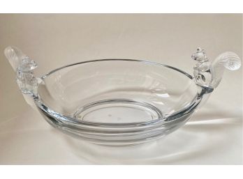 Sevres Crystal Bowl With Squirrels