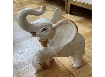Vintage Metal Elephant With Gold Details