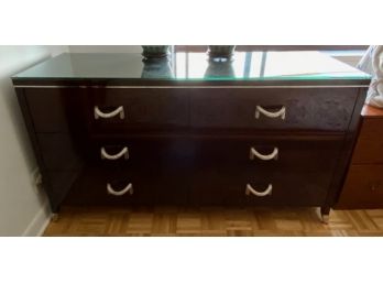 Large Custom Made Dresser With Glass Top