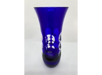 Christofle Blue Crystal Bud Vase
