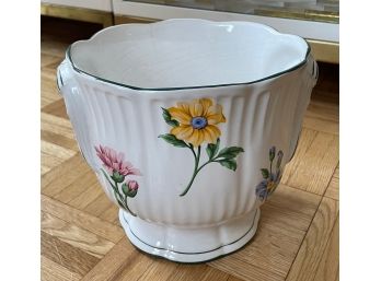 Vintage Tiffany Porcelain Planter With Floral Detail