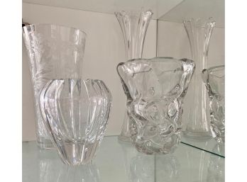 4 Crystal Vases
