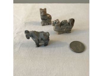 Grouping  Of 3 Carved Stone Animals