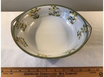 Large Nippon Serving Bowl With Pierced Handles