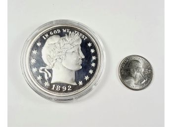 Large 2 Oz .999 Pure Silver Coin