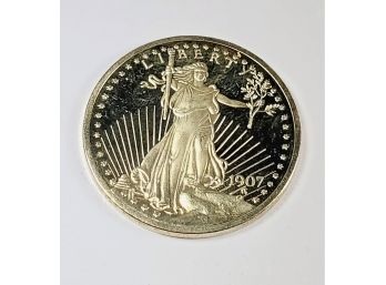 18k Gold Over 1 Oz Pure .999 Silver Coin