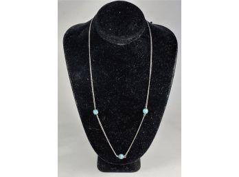 Vintage 3 Stone Sterling And Turquois Necklace