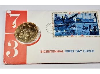 Bicentennial Commemorative Medal (boston Tea Party Stamps)