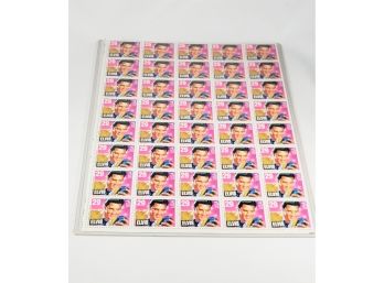 Full Sheet Elvis Stamps In Plastic Sleeve