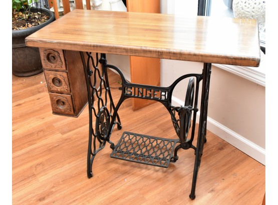 Repurposed Singer Sewing Machine Table