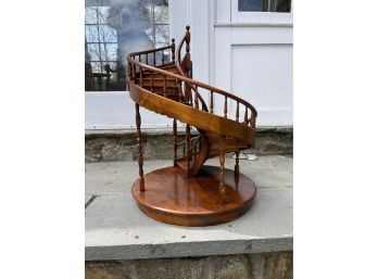 Vintage Hand Made English Mahogany Architectural Model Spiral Staircase 18' X 24''