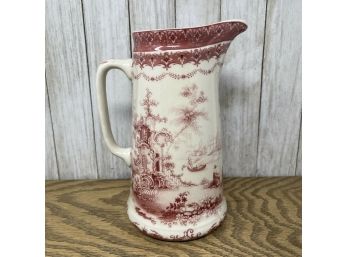 Vintage Powell Craft Clifton Collection Staffordshire 7' Pink Transfer Pitcher