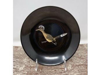 Vintage 8' X 2' Couroc Of Monterey Lacquer Bowl With Inlaid Road Runner