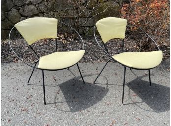 Pair Of 1950s Mid Century Modern Joseph Cicchelli Circle Hoop Chairs For Reilly-Wolf