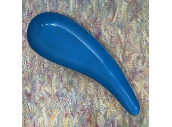 Donald Colflesh Enamel & Brass 16' Bowl #L844 GORHAM Giftware Turquoise Blue MCM