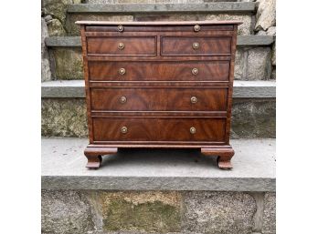 Vintage Maitland Smith Miniature 5 Drawer Mahogany Chest Of Drawers