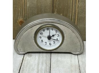 Vintage MATCH Pewter Made In Italy LUNA Alarm Clock 5.2' X 2.8' X1.4'