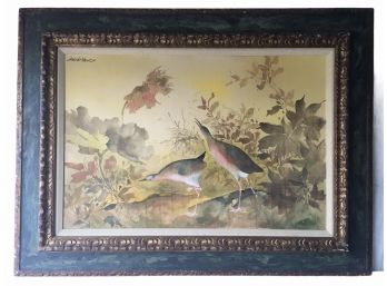 Gorgeous Framed Water Color Painting Artwork Signed By Hiroshi Honda