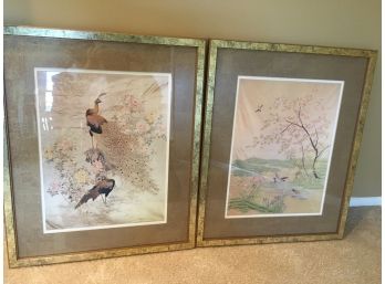 Pair Of Framed Oriental Decorative Prints.