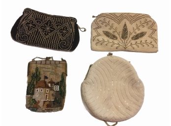 Collection Of Four Vintage Beaded Purses.