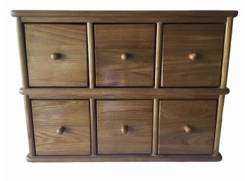 Vintage Six Drawers Wood File/ Cards/ CDs Cabinet.