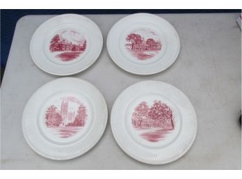 Lot Of 4 Vintage Wedgwood Groton School Of Groton Massachusetts Decorative Plates.