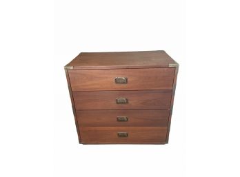 Vintage Mid-century Modern MCM Campaign Chest Of Drawers. Lot # 2