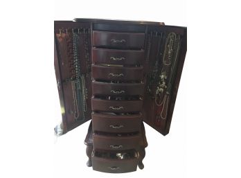 Jewelry Cabinet With Contents.