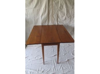 Antique Early American Country Drop Leaf Table, Signed On Bottom.