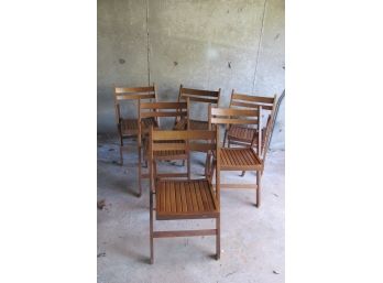 Set Of 6 Wooden Folding Chairs, Made In Romania.