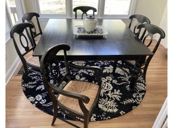 Pottery Barn Table With Extra Leaf & Six Italian Chairs