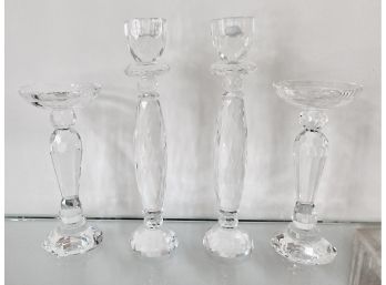Two Pair Fine Crystal Candlesticks