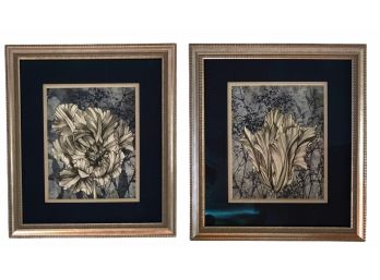 Pair Of Framed Flower Prints