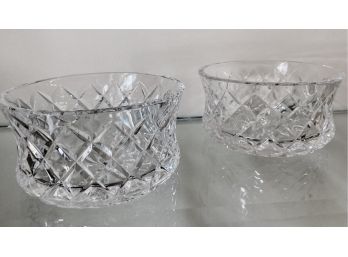 Pair Of Cut Crystal Tyrone Glass Bowls