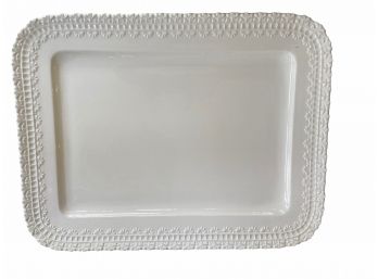Classic Large White Porcelain Platter From Italy 21.5' X 16.5'