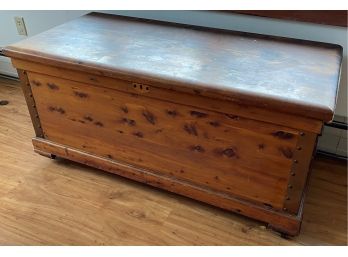 Pine With Copper Clad Cedar Lined Blanket Box