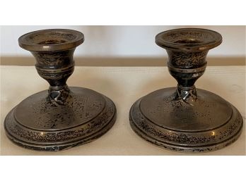 Pair Of Weighted Sterling Silver Candlesticks
