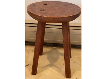 Country Milking Stool With 'keyed Through' Legs