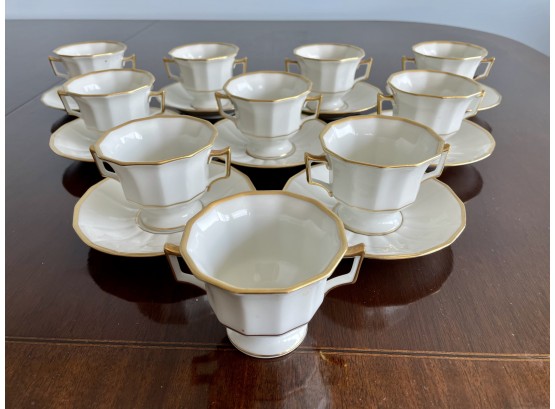Limoges Double Handled Cup & Saucer Collection