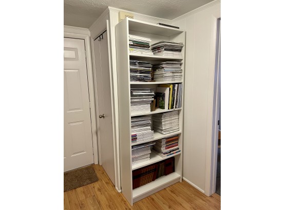 Tall White Bookcase With Adjustable Shelves