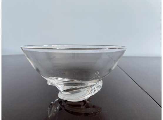 Small Steuben Crystal Bowl With Twisted Base