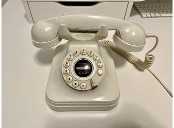 Vintage White Push Button Corded Telephone