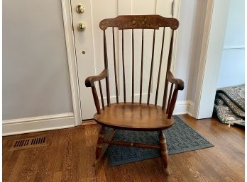 Vintage Nichols & Stone Stenciled Windsor Style Rocking Chair