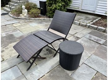 Outdoor Patio Woven Chair, Ottoman & Side Table